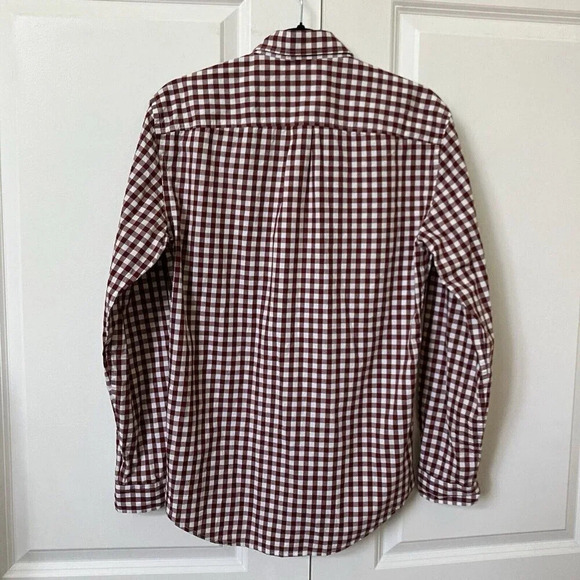 NWT Frank & Oak the Brantford Gingham Check Button Up Shirt Mens Small Red White - Picture 5 of 5